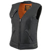 Milwaukee Leather MLL4571 Ladies 'Crinkled' Black Lightweight Leather Vest