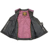 Milwaukee Leather MLL4571 Ladies 'Crinkled' Black and Purple Lightweight Leather Vest