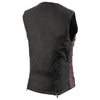 Milwaukee Leather MLL4571 Ladies 'Crinkled' Black and Purple Lightweight Leather Vest