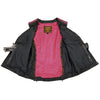 Milwaukee Leather MLL4571 Ladies 'Crinkled' Black and Pink Lightweight Leather Vest