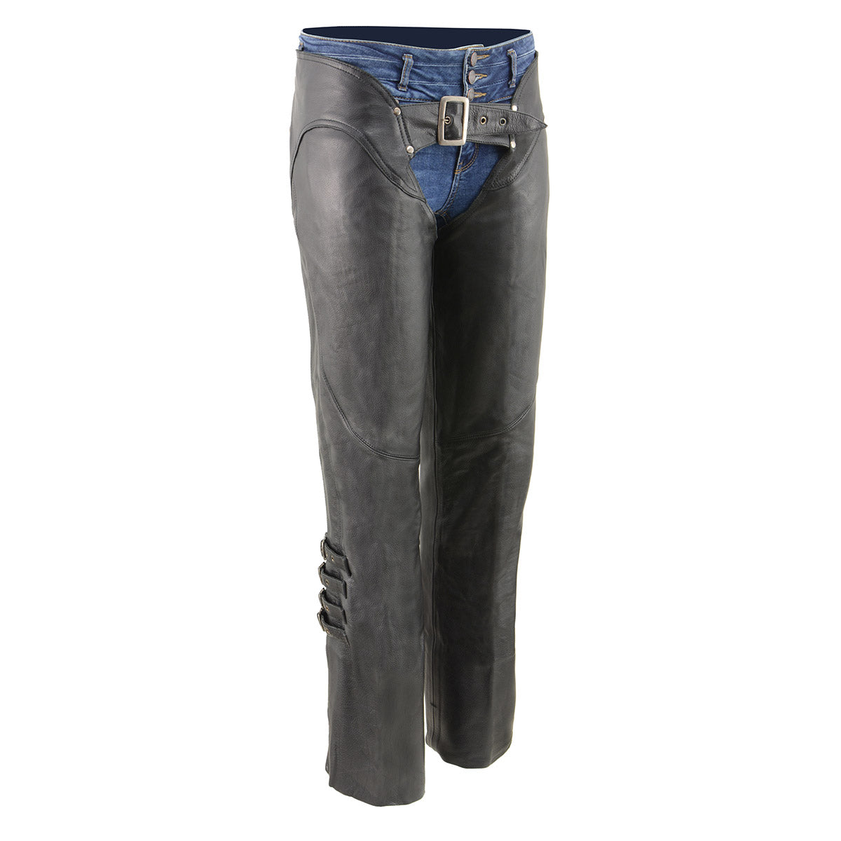 Milwaukee Leather MLL6520 Women’s 'Laced' Black Leather Motorcycle Chaps