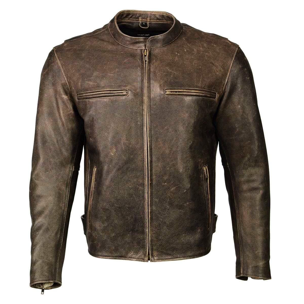 Milwaukee Leather MLM1503 Men's Distress Brown ‘Racer’ Vented Moto Jacket