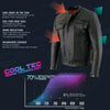 Milwaukee Leather MLM1506 Men's 'Cool-Tec' Black Real Leather Scooter Style Motorcycle Jacket with Utility Pockets