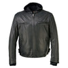 Milwaukee Leather MLM1523 Men's 'Scoundrel' Black Leather Fashion Motorcycle Riding Jacket w/ Removable Hoodie