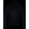 Milwaukee Leather MLM1537 Men's Black Leather ‘Utility Pocket’ Vented Jacket with Removable Hoodie