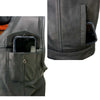 Milwaukee Leather MLM3504 Men's Black 'Pursuit' V Neck Club Style Motorcycle Leather Vest with Adjustable Side Laces