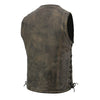 Milwaukee Leather MLM3540 Men's Roulette Distressed Brown 10 Pocket Motorcycle Leather Vest