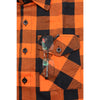 NexGen MNG11642 Men's Orange and Black Long Sleeve Cotton Flannel Shirt with Hoodie