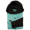 NexGen MNG21601 Women's Casual Black and Teal Long Sleeve Cotton Flannel Shirt with Hoodie