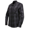 NexGen MNG21608 Women's Casual Dark Gray and Black Long Sleeve Cotton Casual Flannel Shirt