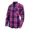 NexGen MNG21610 Women's Pink, Blue and Maroon Long Sleeve Cotton Flannel Shirt