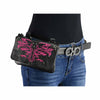 Milwaukee Leather MP8852 Women's Black and Pink Leather Multi Pocket Belt Bag