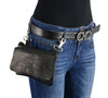 Milwaukee Leather MP8854 Women's Black Leather Multi Pocket Belt Bag