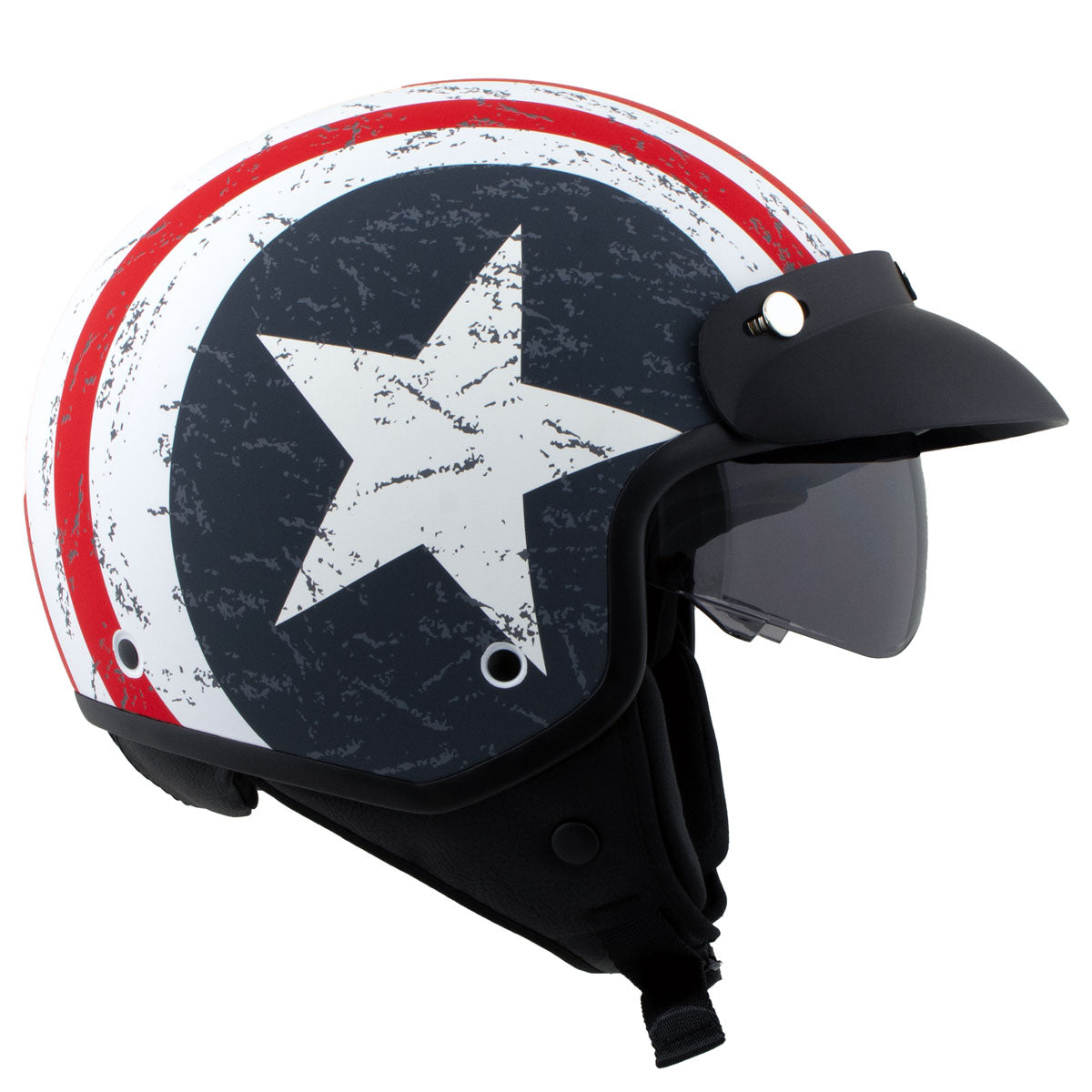 Milwaukee Helmets MPH9701DOT 'Maverick' 3/4 Open Face Stars and Stripes ...