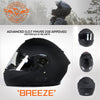 Milwaukee Helmets MPH9814DOT 'Breeze' Flat Black Modular Helmet for Men and Women Biker w/ MP7922FMSET Heated Balaclava Bundle