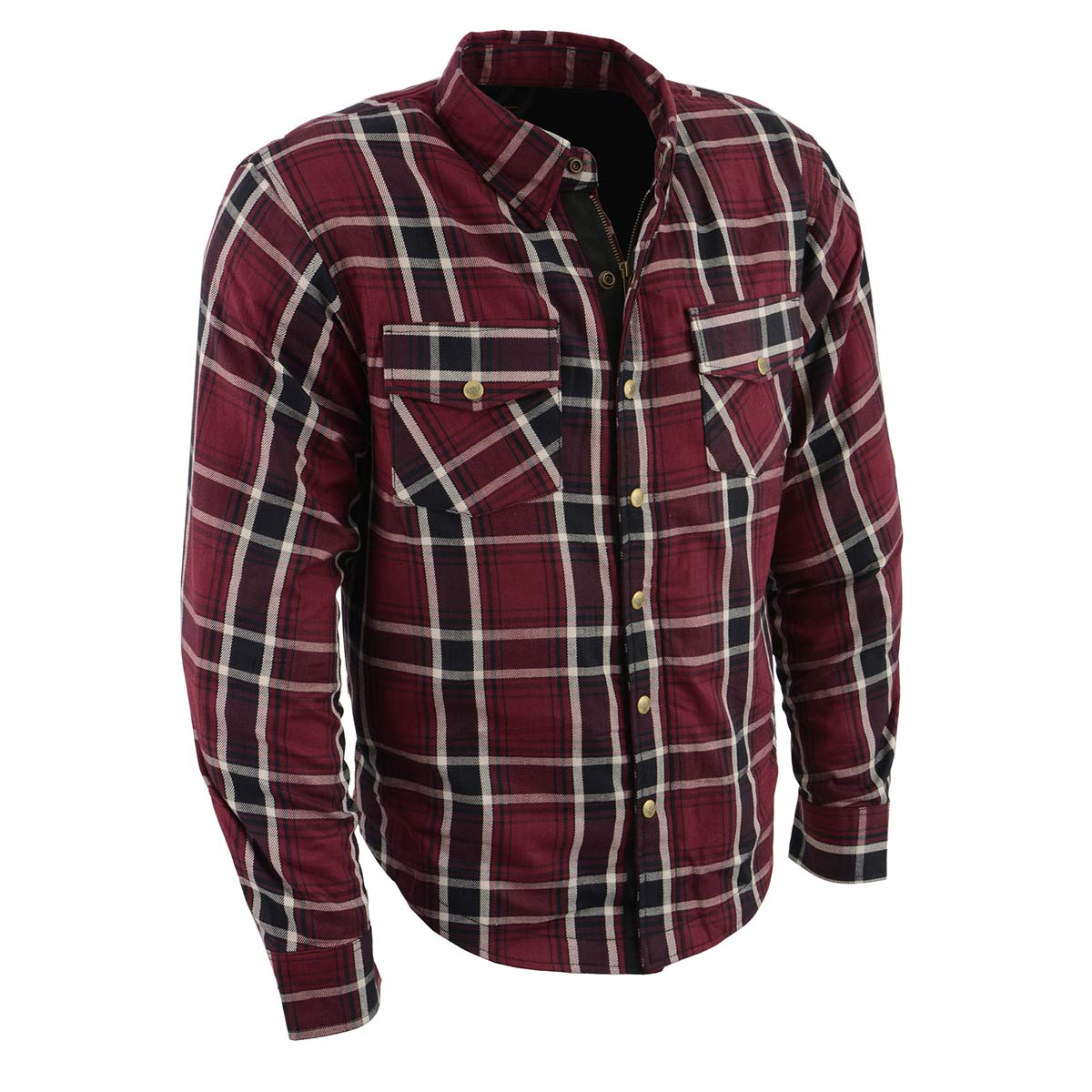 Milwaukee Leather MPM1640 Men's Plaid Flannel Biker Shirt with CE Approved  Armor - Reinforced w/ Aramid Fiber