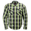 Milwaukee Leather MPM1658 Men's Plaid Flannel Biker Shirt with CE Approved Armor - Reinforced w/ Aramid Fiber