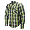 Milwaukee Leather MPM1658 Men's Plaid Flannel Biker Shirt with CE Approved Armor - Reinforced w/ Aramid Fiber