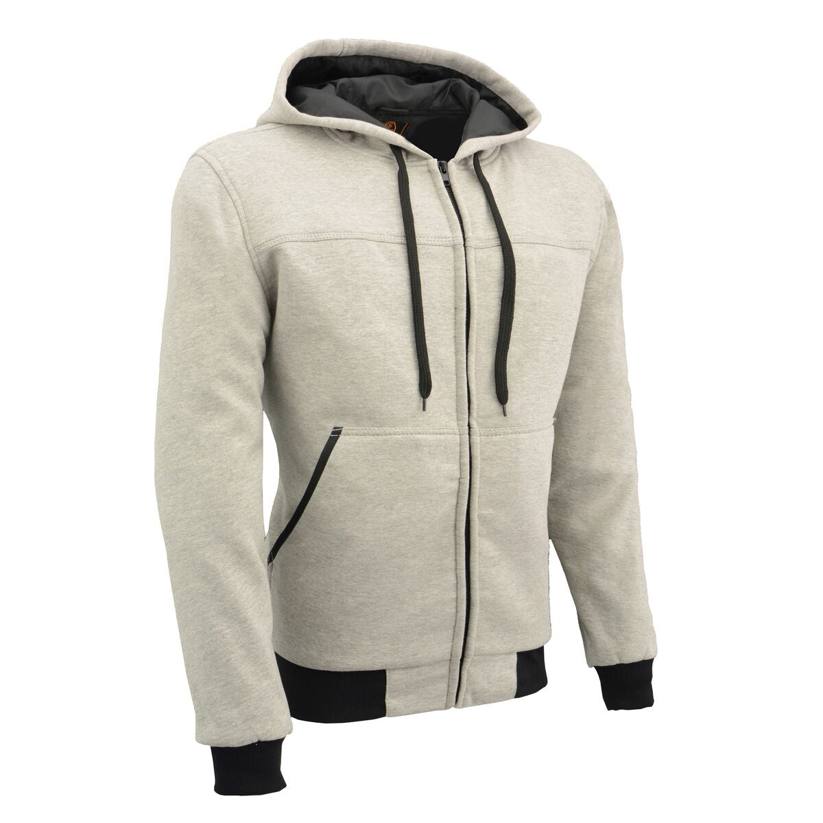 Milwaukee Leather MPM1788 Men's Silver CE Approved Armored Riding Hoodie with Aramid by DuPont Fibers