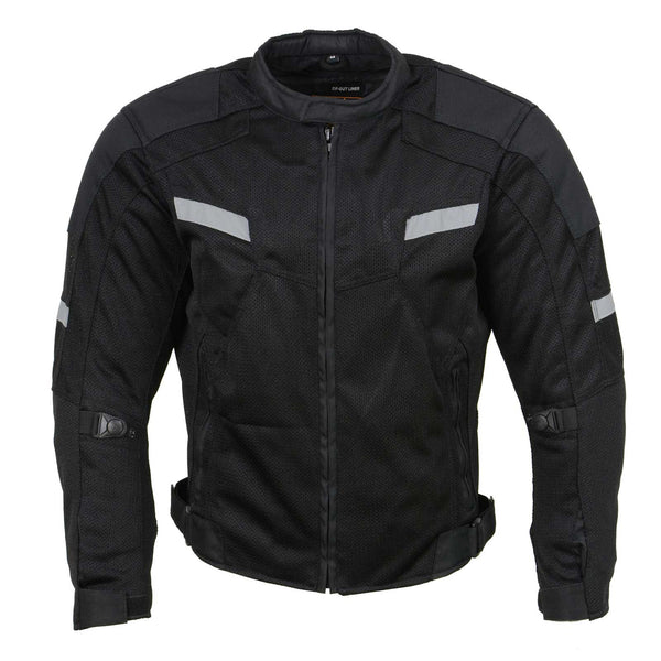 Milwaukee Leather MPM1792 Black Armored Textile Motorcycle Jacket for ...