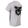 Milwaukee Leather MPMH116001 Men's 'Ghost' Skull Double Sided White Printed T-Shirt - X-Large