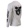 Milwaukee Leather MPMH117004 Men's 'Ghost Skull' White Long Sleeve Printed T-Shirt - Large