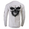 Milwaukee Leather MPMH117004 Men's 'Ghost Skull' White Long Sleeve Printed T-Shirt - Medium