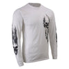 Milwaukee Leather MPMH117004 Men's 'Ghost Skull' White Long Sleeve Printed T-Shirt - 2X-Large