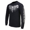 Milwaukee Leather MPMH117008 Men’s ‘Five Skulls’ Long Sleeve Black T-Shirt - Large