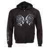 Milwaukee Leather MPMH118001 Men’s ‘Head Butt Skulls’ Black Hoodie with Zipper Closure - X-Large