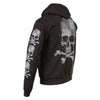 Milwaukee Leather MPMH118003 Men’s ‘Skull and Crossbones’ Black Hoodie with Zipper Closure - 3X-Large