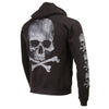 Milwaukee Leather MPMH118003 Men’s ‘Skull and Crossbones’ Black Hoodie with Zipper Closure - 2X-Large