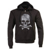 Milwaukee Leather MPMH118003 Men’s ‘Skull and Crossbones’ Black Hoodie with Zipper Closure - Large