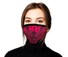 Milwaukee Leather FMD1012 Ladies 'Paisley Pink' 100 % Cotton Protective Face Mask with Optional Filter Pocket