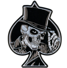 PATCH HOOK TOP HAT SKULL-PPV1024 : 4W 5H - HighwayLeather