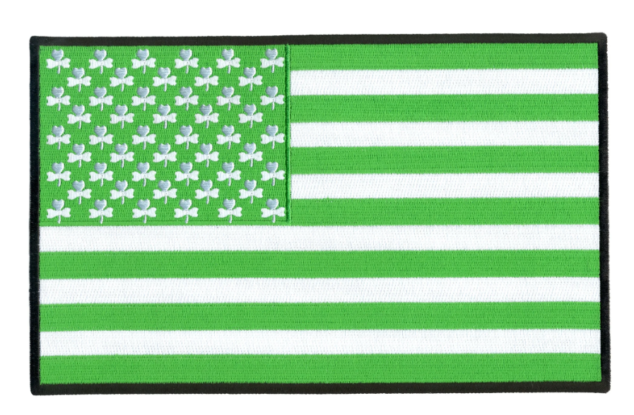 PATCH SHAMROCK FLAG 10"-PPQ1308 : 10"X6" - HighwayLeather