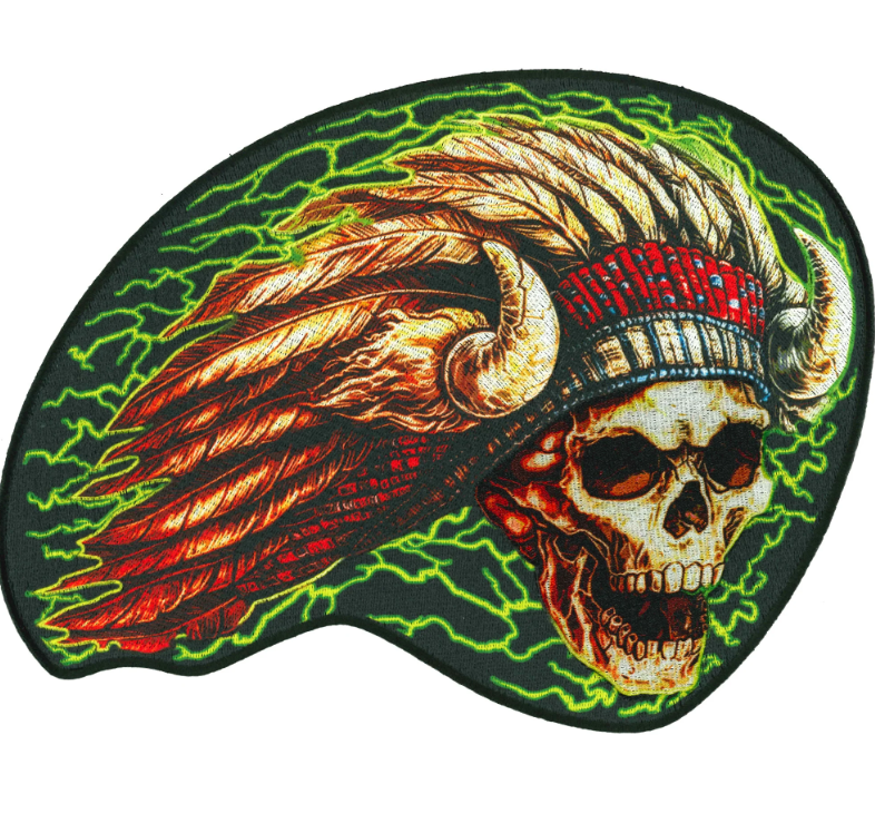 PATCH CHIEF SKULL 10"-PPQ1839 : 10"X7.5" - HighwayLeather