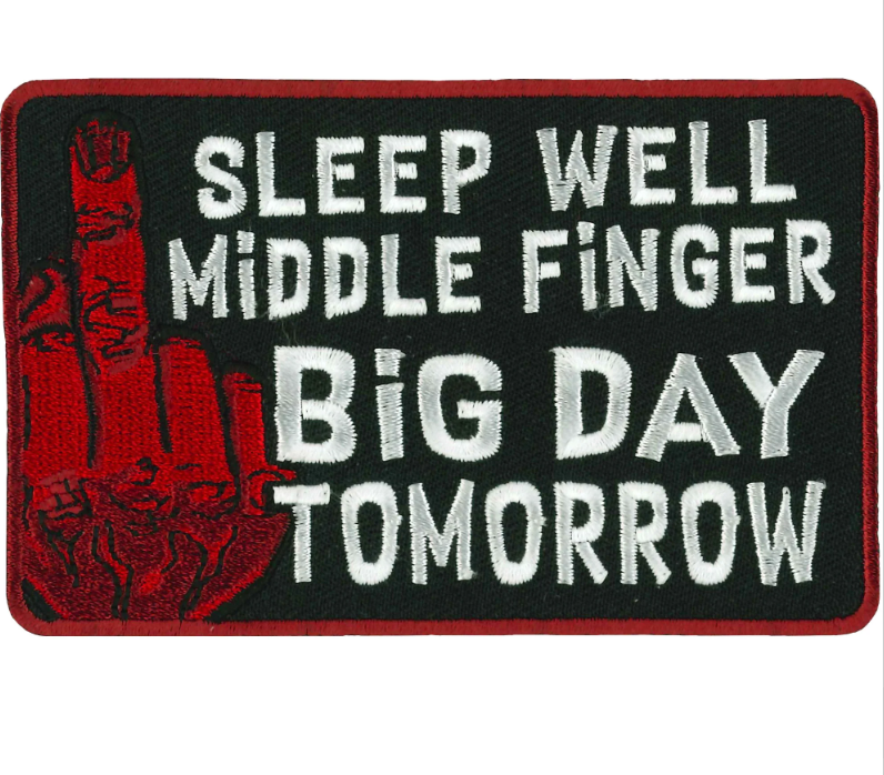 PATCH SLEEP WELL FINGER-PPW1003 : 4"X3" - HighwayLeather