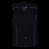 Milwaukee Leather SH1955 Ladies Black and Red Textile Vest with Wing Embroidery