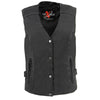 Milwaukee Leather SH1955 Ladies Black and Pink Textile Vest with Wing Embroidery