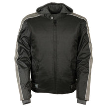 NexGen SH2034 Men's Black and Grey Nylon Racer Jacket with Hoodie