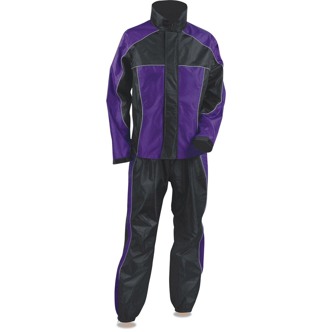 PURPLE SH2222 Women's Purple and Black Oxford Water Proof Motorcycle Rain Suit - HighwayLeather