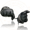 Milwaukee Leather Men's Gauntlet Motorcycle Hand Gloves-Black Leather Thermal Lined with Conchos on Cuff- SH238