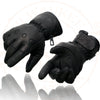 Milwaukee Leather Men's Black Gauntlet Motorcycle Hand Gloves-Black Soft Leather Waterproof Sinch Wrist Closure-SH293