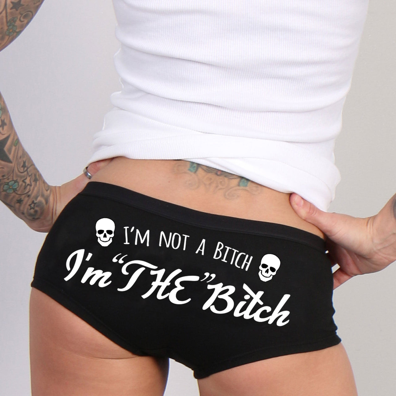 Hot Leathers PTB7439 I'm "THE" Bitch Ladies Boy Shorts