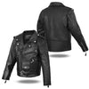 HL7001S/L SIDE LACE Traditional Motorcycle Kids Leather Jacket Boys/Girls Classic Biker Jacket - HighwayLeather