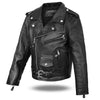 HL7001S/L SIDE LACE Traditional Motorcycle Kids Leather Jacket Boys/Girls Classic Biker Jacket - HighwayLeather