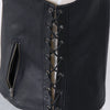 Hot Leathers VSL1013 Ladies Black Leather Side Lace Zip-Up Vest