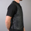 Hot Leathers VSM1034 Men's Black '10 Pocket' Cowhide Leather Vest