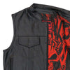 Hot Leathers VSM1055 Menâ€™s Black 'Over The Top Skull' Conceal and Carry Leather Vest